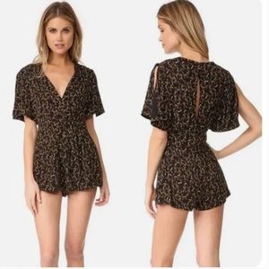 Free People NWT ‘Meet Virginia' Printed Romper In Black Combo size 2